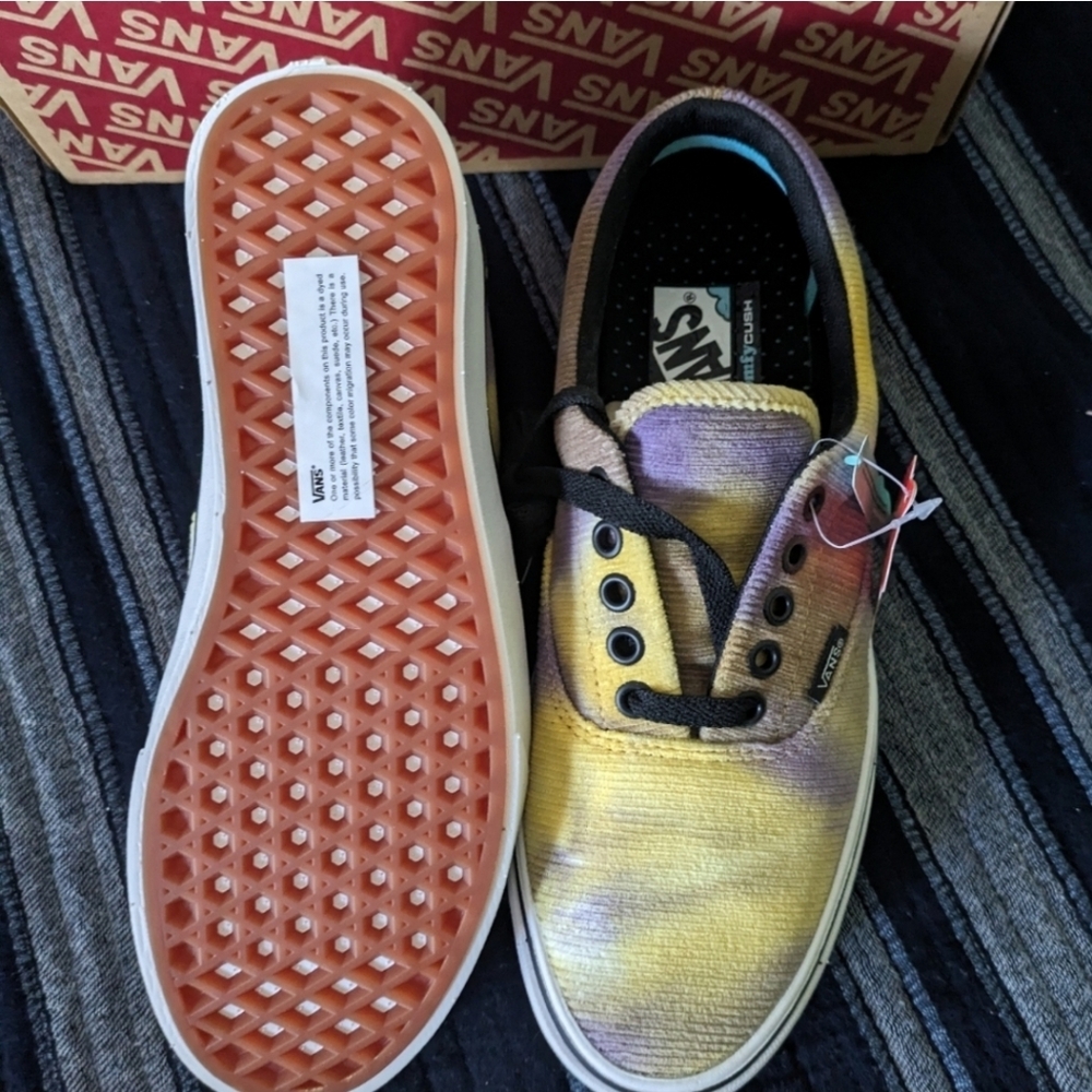 Vans Comfycush Era Women Blotched Purple and Yellow Velvet VNOA392QD 042025 - Picture 6 of 10